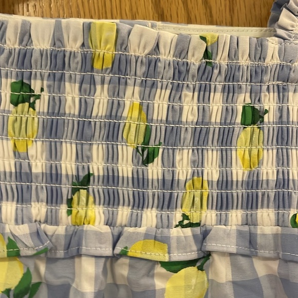 NWT ~ Janie and Jack Lemon Print Gingham Romper - Picture 3 of 11